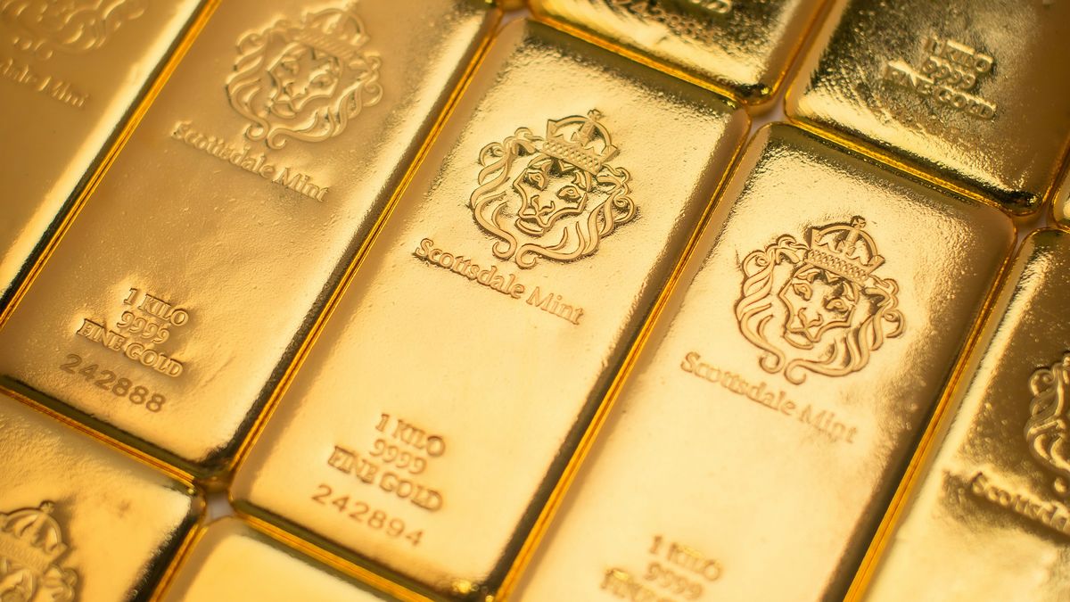 Rows of gold bars